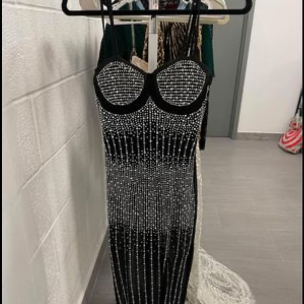 Black mesh dress